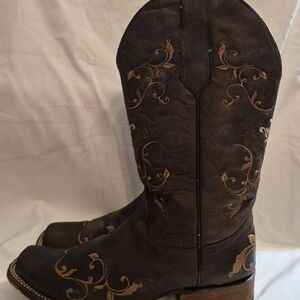 Circle G Tan Leather Cowboy Boots Interior Stamp